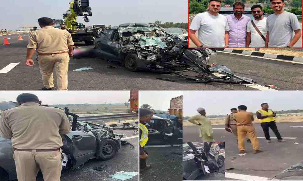 रफ्तार का कहर: गंगा एक्सप्रेसवे पर खड़े ट्रक से टकराई तेज रफ्तार कार, 4 की मौत