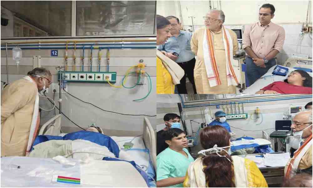 KGMU ट्रॉमा सेंटर पहुंचे वित्त मंत्री सुरेश खन्ना, अग्निकांड के घायलों का जाना हाल; दिए सर्वोत्तम इलाज के निर्देश